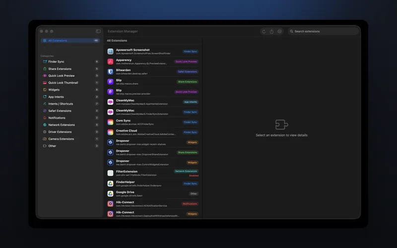 ExtensionManager preview